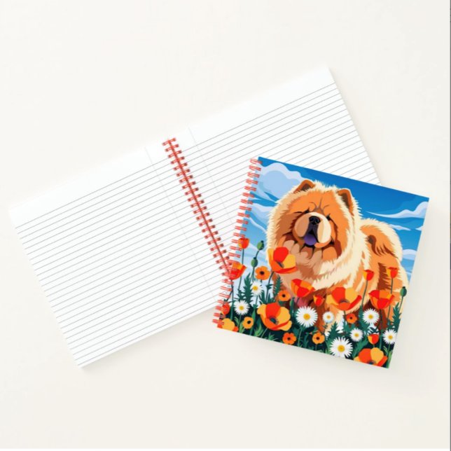 Carnet PARMI LES COQUELICOTS Chow  (Créateur téléchargé)