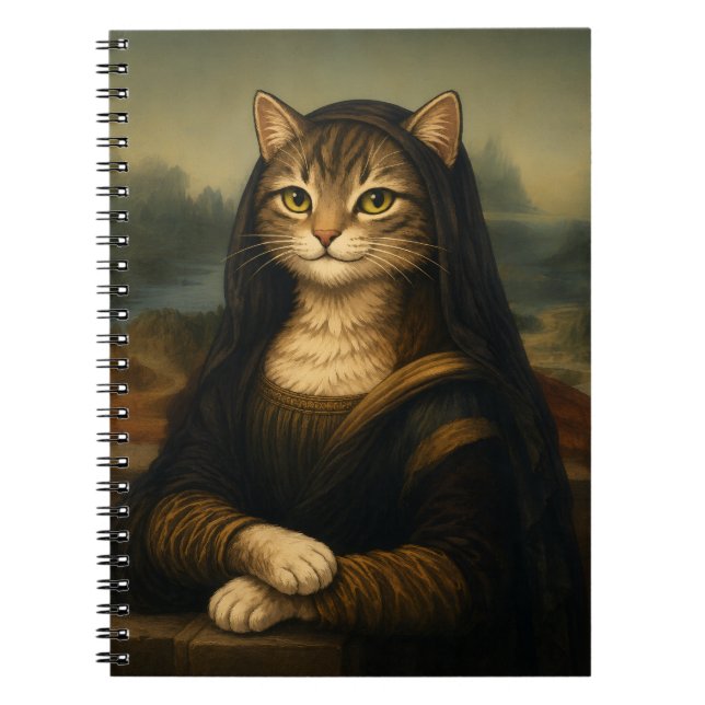 Carnet Parodie de la Joconde en Chat Renaissance (Devant)