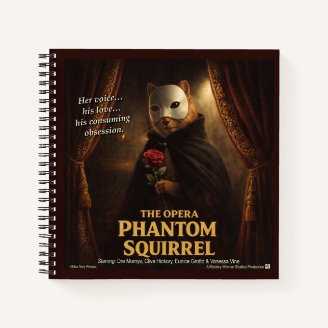 Carnet Parodie de l'Opéra Fantôme Écureuil (Devant)