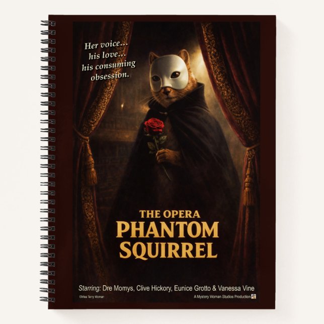 Carnet Parodie de l'Opéra Fantôme Écureuil (Devant)