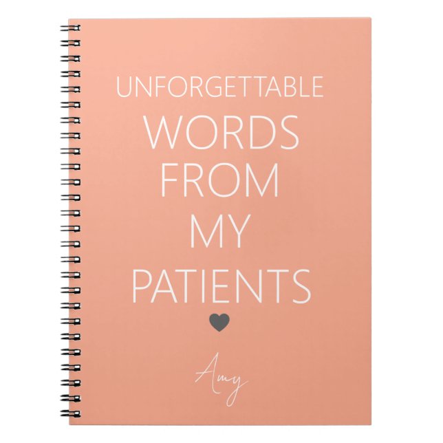 Carnet Paroles Inoubliables De Mes Patients (Devant)