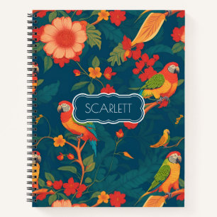 Carnet Parrot Floral coloré Motif personnalisé