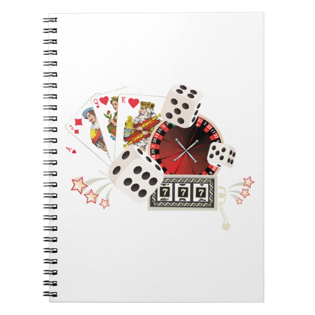 Carnet partie casino, poker vintage (Devant)