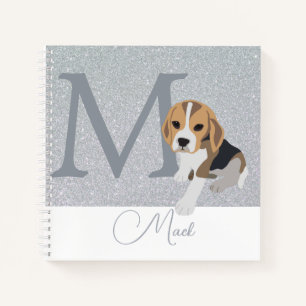 Carnet Parties scintillant argent Amoureux de les chiens