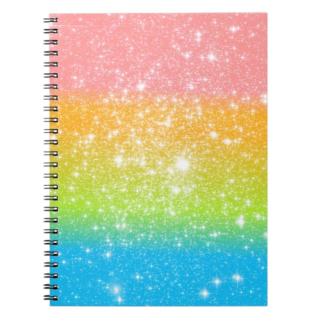 Carnet Parties scintillant astrale Pastel Rainbow (Devant)