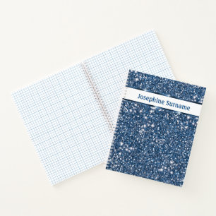 Carnet Parties scintillant Bleu Faux Regarder avec texte