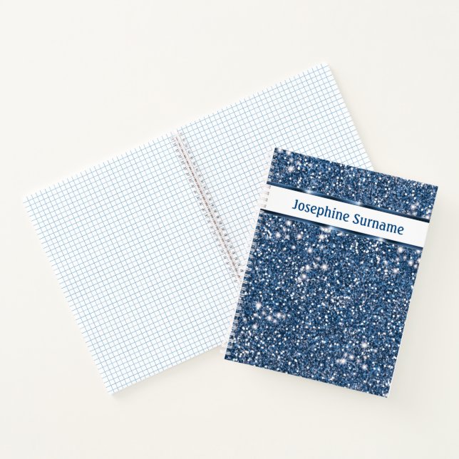 Carnet Parties scintillant Bleu Faux Regarder avec texte  (Intérieur)