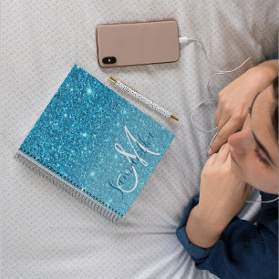 Carnet Parties scintillant bleu moderne éclaboussures Nom