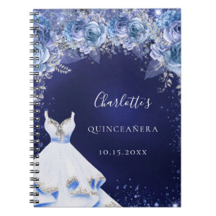 Carnet Parties scintillant bleue Quinceanera robe fleurie