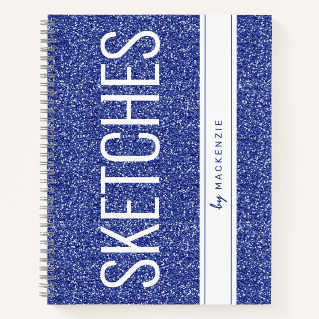 Carnet Parties scintillant bleue Sparkly Sketchbook Nom p (Devant)