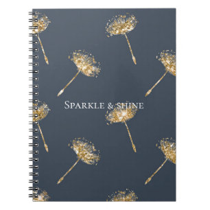 Carnet Parties scintillant Blue Gold de la Marine Faux Da
