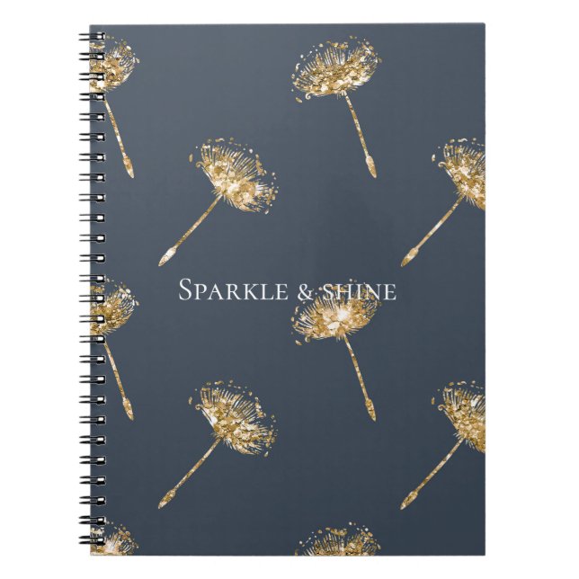 Carnet Parties scintillant Blue Gold de la Marine Faux Da (Devant)