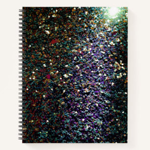 Carnet Parties scintillant comète et étoiles