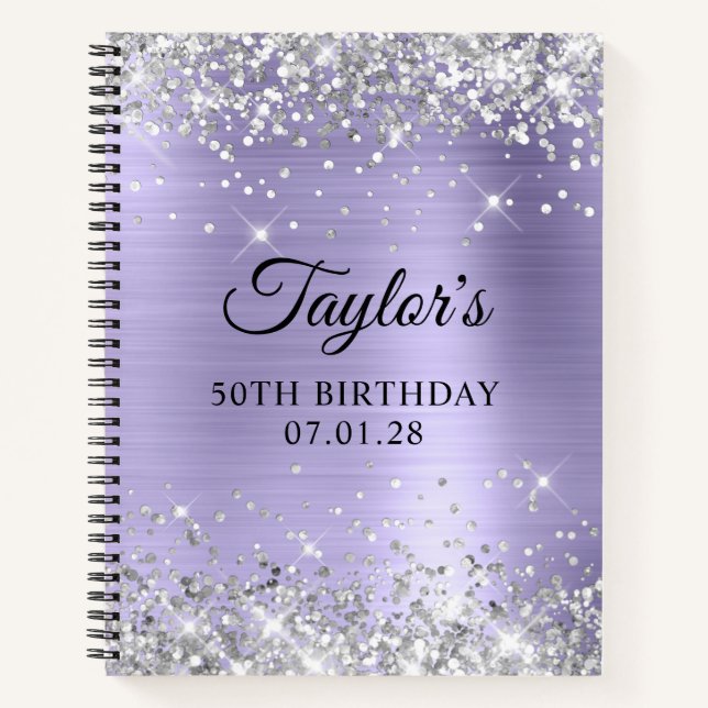 Carnet Parties scintillant d'argent Pale Lavender 50e ann (Devant)