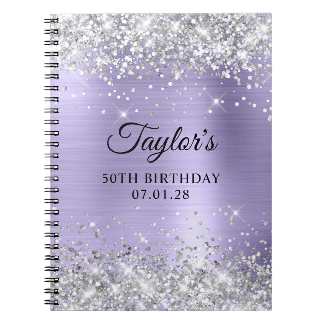 Carnet Parties scintillant d'argent Pale Lavender 50e ann (Devant)