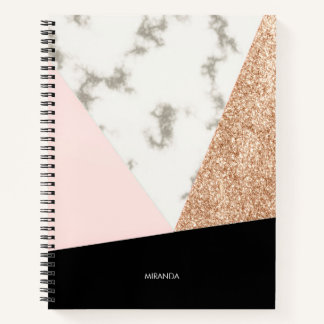 Carnet Parties scintillant de marbre Rose Mosaic
