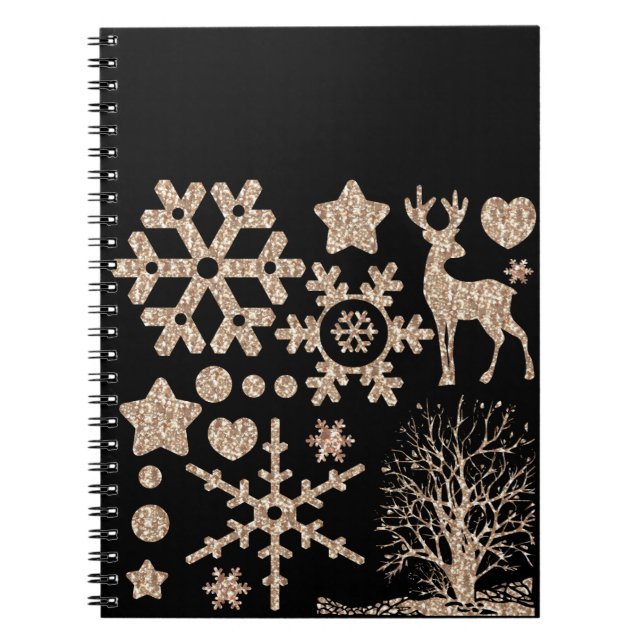Carnet Parties scintillant de Noël brillant éléments de p (Devant)