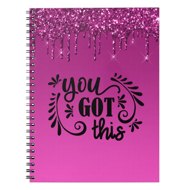 Carnet Parties scintillant de séchage rose | Vous Avez Ob (Devant)