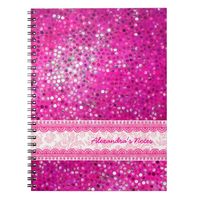 Carnet Parties scintillant de tons roses chauds Texture-M (Devant)