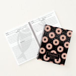 Carnet Parties scintillant Donut Motif Recette