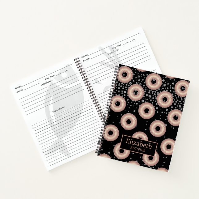 Carnet Parties scintillant Donut Motif Recette (Intérieur)