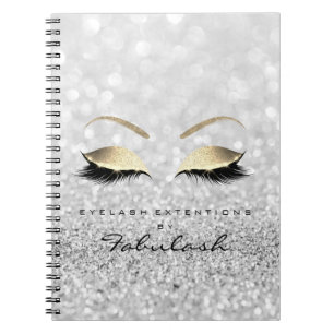 Carnet Parties scintillant d'or gris argent yeux maquilla