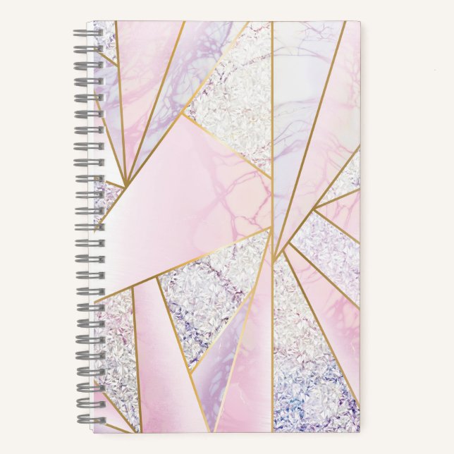 Carnet Parties scintillant d'or rose comme Sketchbook Mar (Recto)
