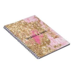 Carnet Parties scintillant d'or rose fille
