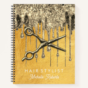 Carnet Parties scintillant dorée personnalisée tendance H