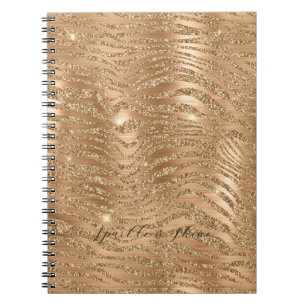 Carnet Parties scintillant dorée Zebra Print