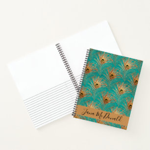 Carnet Parties scintillant élégante Peacock Feathers croq