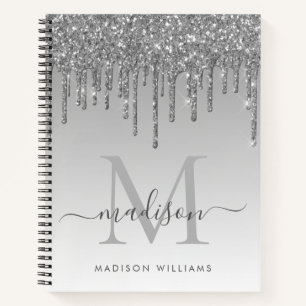 Carnet Parties scintillant Gris Argent Éclat Monogramme