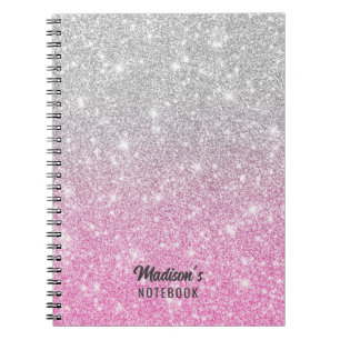 Carnet Parties scintillant grise et rose
