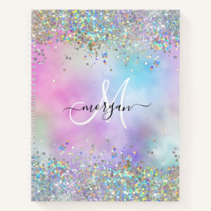 Carnet Parties scintillant holographique Rainbow Pastels