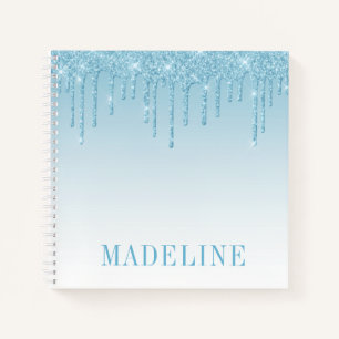 Carnet Parties scintillant moderne moderne tendance Bleu