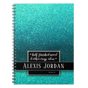 Carnet Parties scintillant Ombre Bleu Étincelles Noir Bla