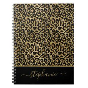 Carnet Parties scintillant or élégant Leopard Poster de a
