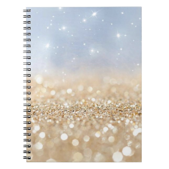 Carnet Parties scintillant or et bleu (Devant)