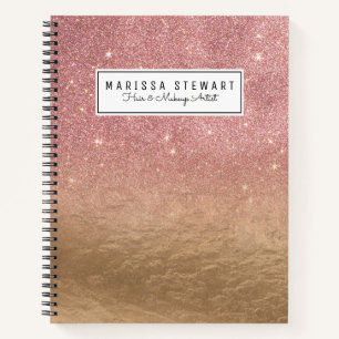 Carnet Parties scintillant or rose brisé Foil Ombre Gradi