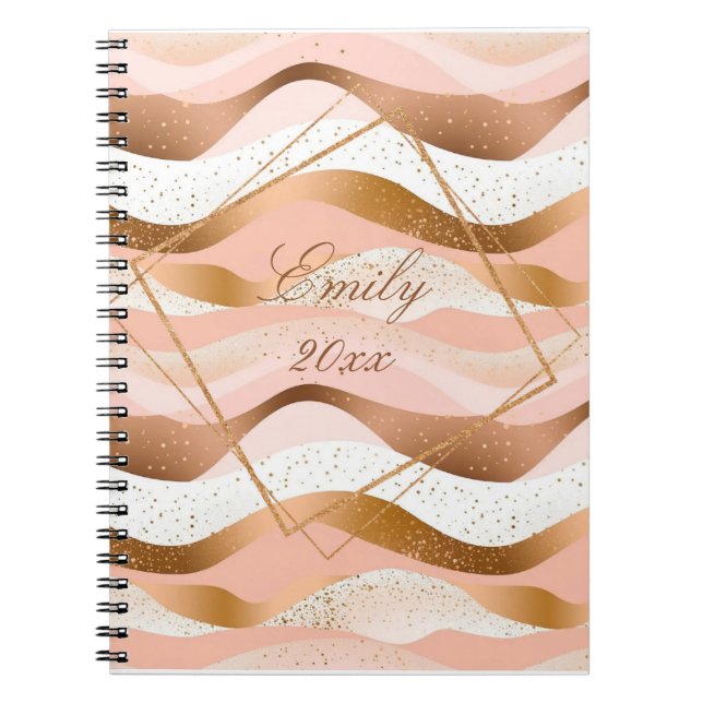 Carnet Parties scintillant or rose brossé (Devant)