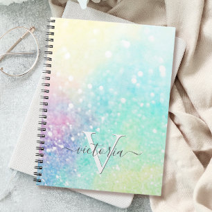 Carnet Parties scintillant Pastel Bokeh Girly Colorée Mot