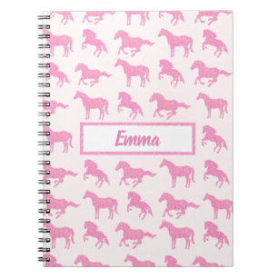 Carnet Parties scintillant rose Cheval Motif Petite fille