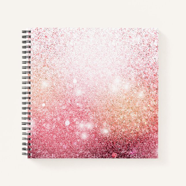 Carnet Parties scintillant rose de luxe (Devant)