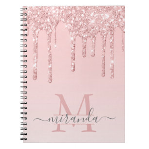 Carnet Parties scintillant Rose d'or filles gouttes Ombre