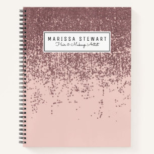 Carnet Parties scintillant Rose en or sur rose vif