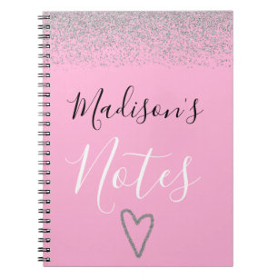 Carnet Parties scintillant rose et argent pour filles - É