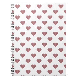 Carnet Parties scintillant Rose Gold Coeurs Arrière - pla