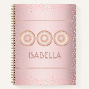 Carnet parties scintillant rose or beignets moderne girly