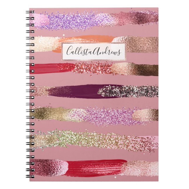 Carnet Parties scintillant rose or de Glam de fille Broch (Devant)