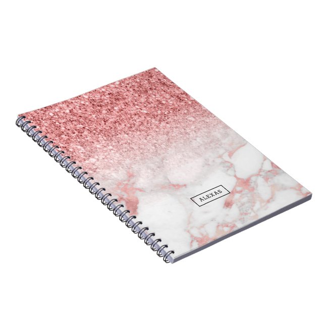 Carnet parties scintillant rose-or et ombre du marbre (Côté Droit)